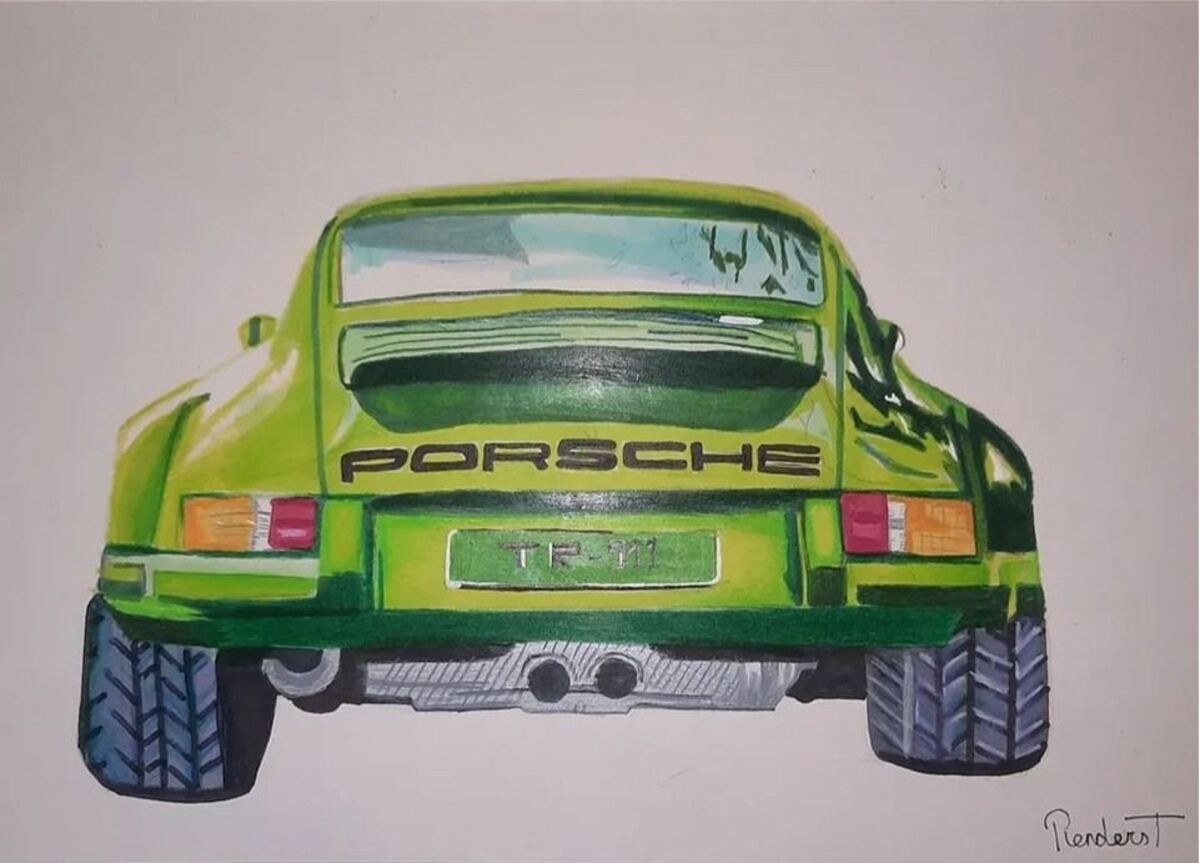 Green porsche